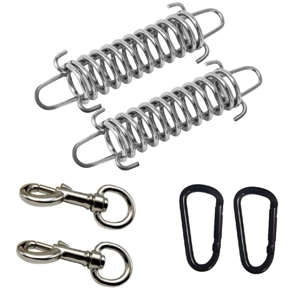 Dog Leash Metal Shock Absorbing Spring Buckle Sun Shade Spring Heavy Duty Steel Tent Rope Fixed Buckle Tensioner For Outdoor Camping Dog Training,Swing