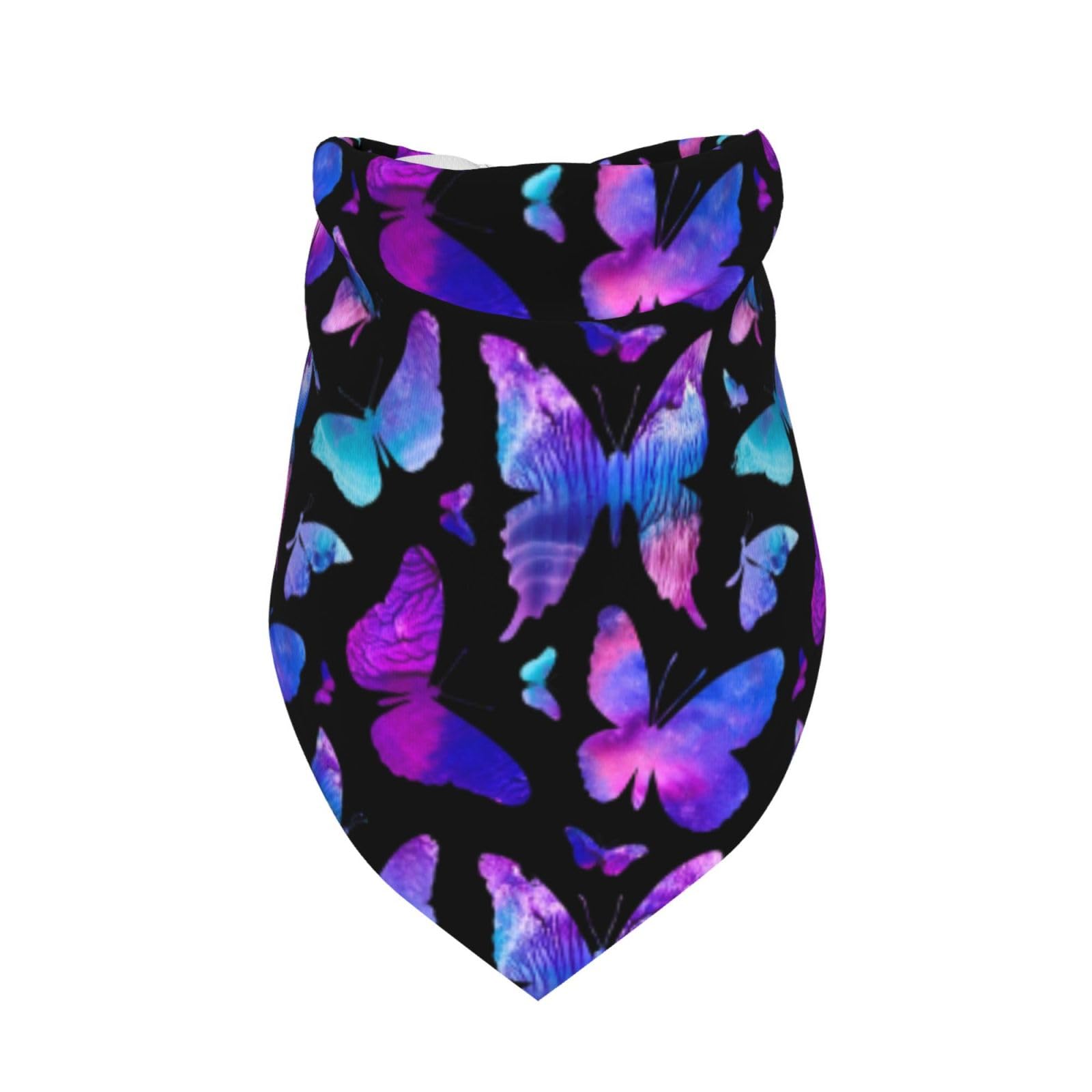 Butterfly Blue Purple Dog Bandana Scarf Triangle Bibs Pet Accessories Cat Kerchief