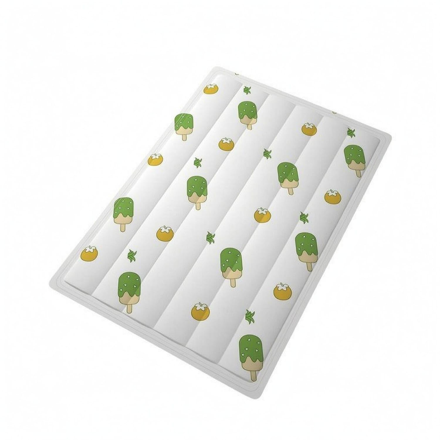 STYLEHEAVEN WaterResistant Pet Cooling Mat Wipe Clean Padded Pet Cooling Mat Quilted Summer Use, XL, Wht Icecream Square Pet Su