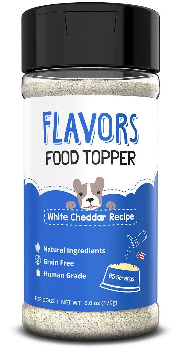 Flavors Food Topper For Dogs - White Cheddar Recipe - Natural, Human Grade, Grain Free - Perfect Seasoning, Gravy, Sprinkle And 