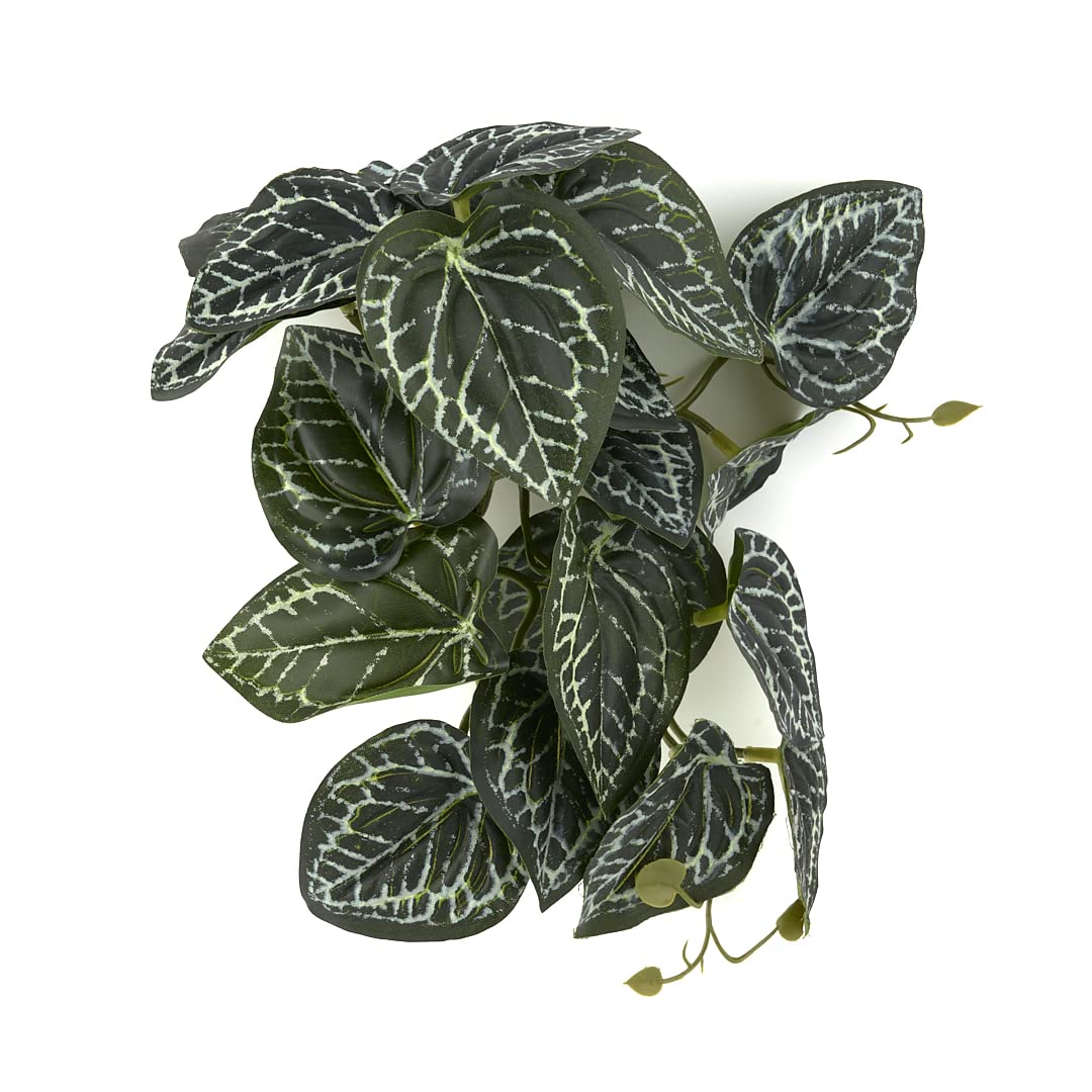 Woledoe Reptile Plants For Terrarium, Amphibian Habitat Decor Artificial Hanging Plants With Suction Cup - Fake Anthurium Crysta