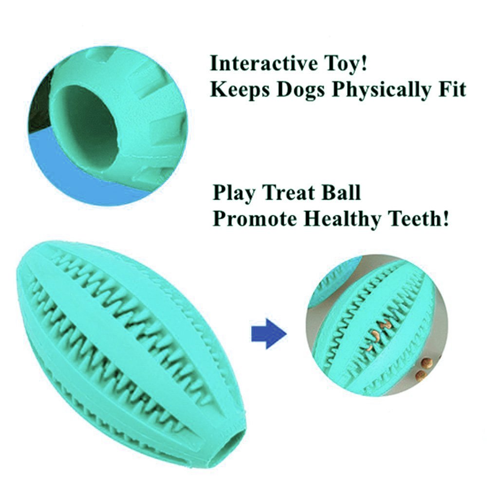 Langxian Dog Toy Ball, Nontoxic Bite Resistant Rubber Dog Tooth Chew Cleaning Interactive Toy IQ Training Ball,Suitable for Smal