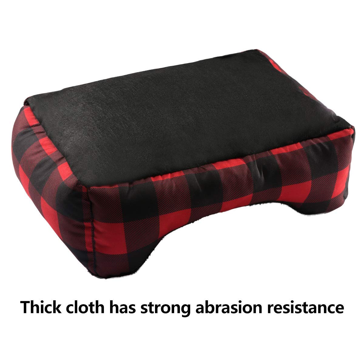 Hollypet Printed Flannel Rectangle Plush Dog Cat Bed Self-Warming Pet Bed, Red Checked