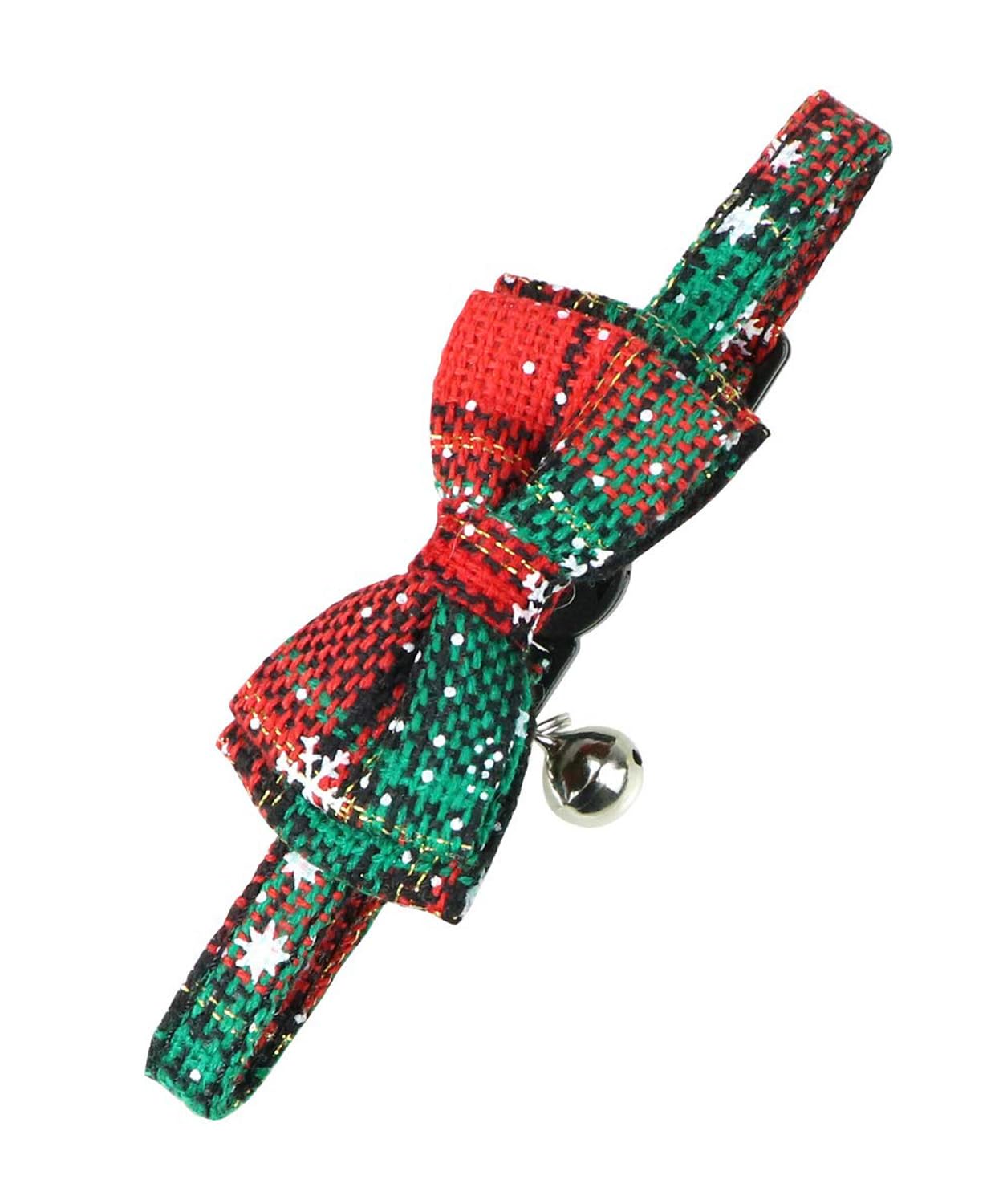 Joytale Upgraded Christmas Cat Collar With Bells, Breakaway Cat Collars With Bow Tie, 1 Pack Girl Boy Safety Plaid Kitten Collar