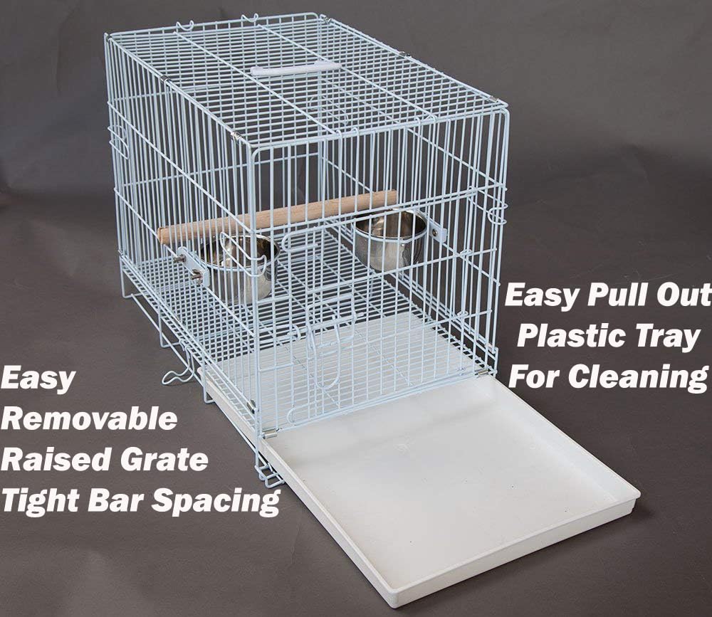 Large Portable Durable Metal Travel Or Veterinary Easy Collapsable Parrot Bird Carrier Beaks Proof Carrier Cage Easy Clean Pull