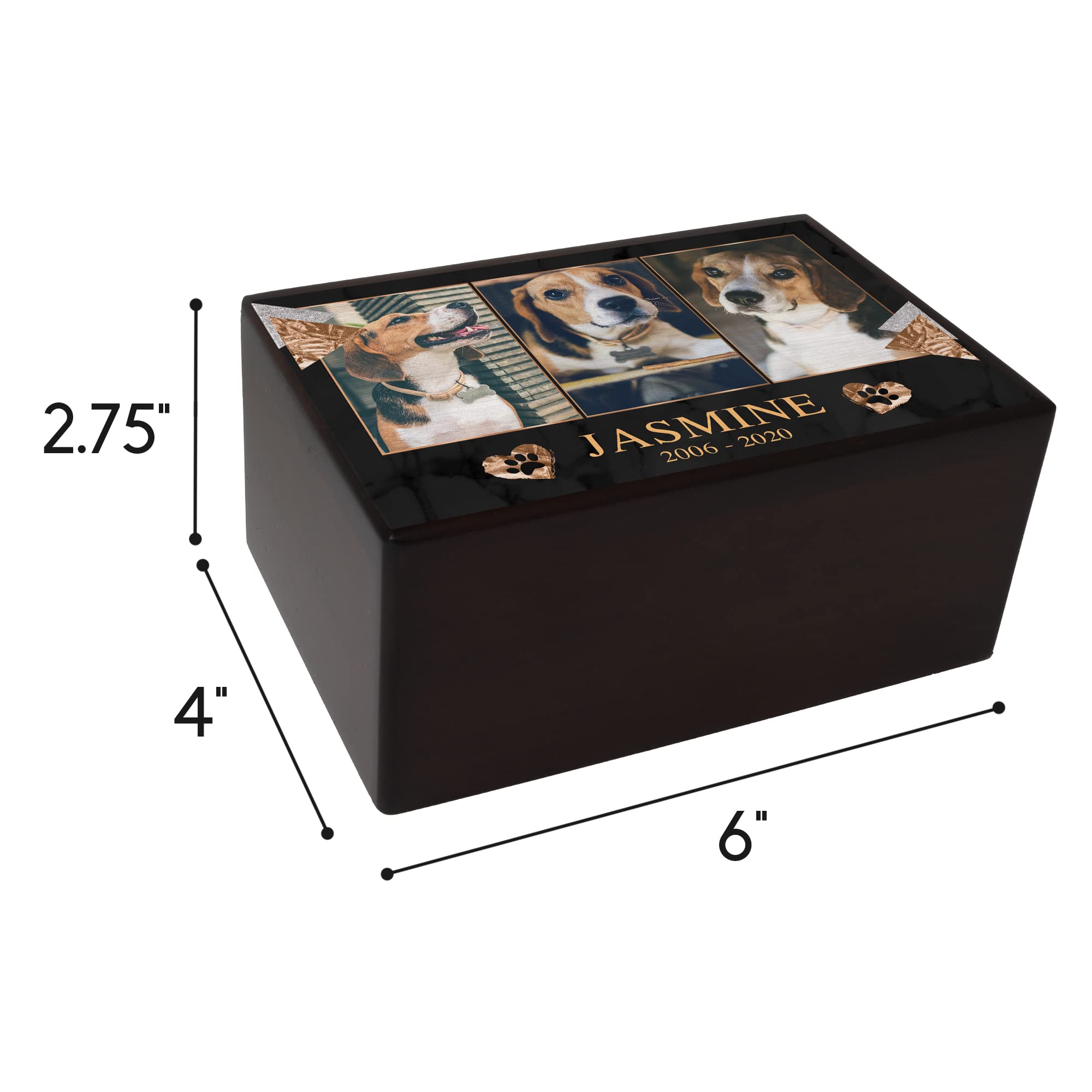 Custom Pet Keepsake Urns For Dogs, Wooden Box For Pet Ashes With Photo For Your Beloved Pets, Pet Cremation Urns As Sympathy Gif
