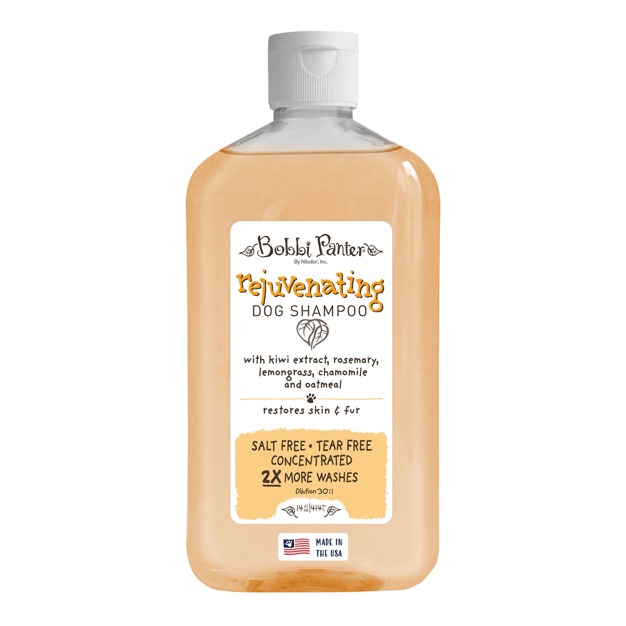 Bobbi Panter Rejuvenating Dog Shampoo, Restores & Revitalizes Skin & Fur, Orange Citrus Scent - 30:1 Concentrated Formula, Made 
