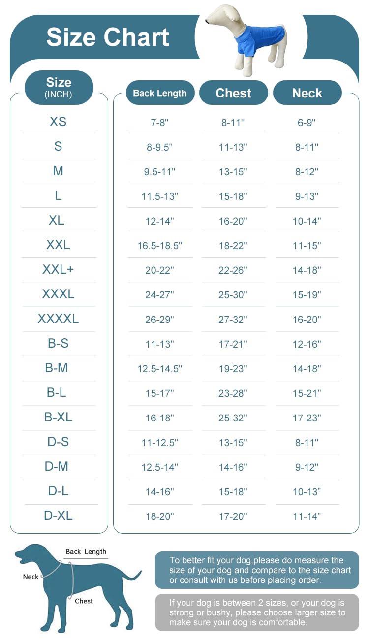 Lovelonglong 2019 Pet Clothing Dog Costumes Basic Blank T-Shirt Tee Shirts for Medium Large Dogs Turquoise XXXL