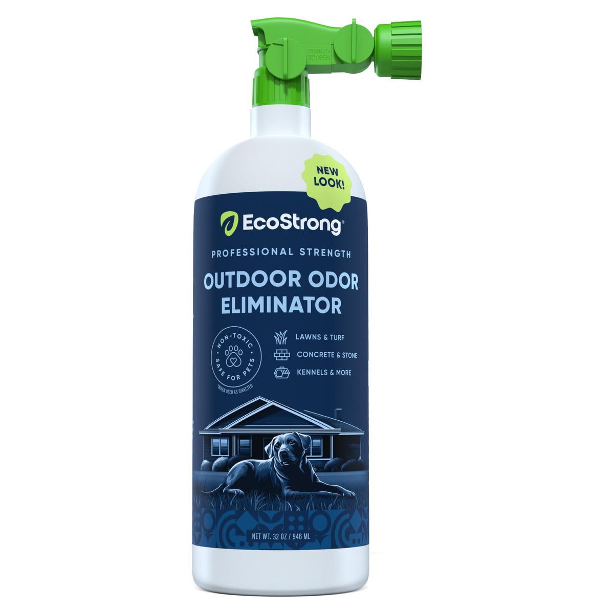 Outdoor Odor Eliminator | Outside Dog Urine Enzyme Cleaner – Powerful Pet, Cat, Animal Scent Deodorizer | Professional Strength For Yard, Turf, Kennels, Patios, Decks (32Oz)