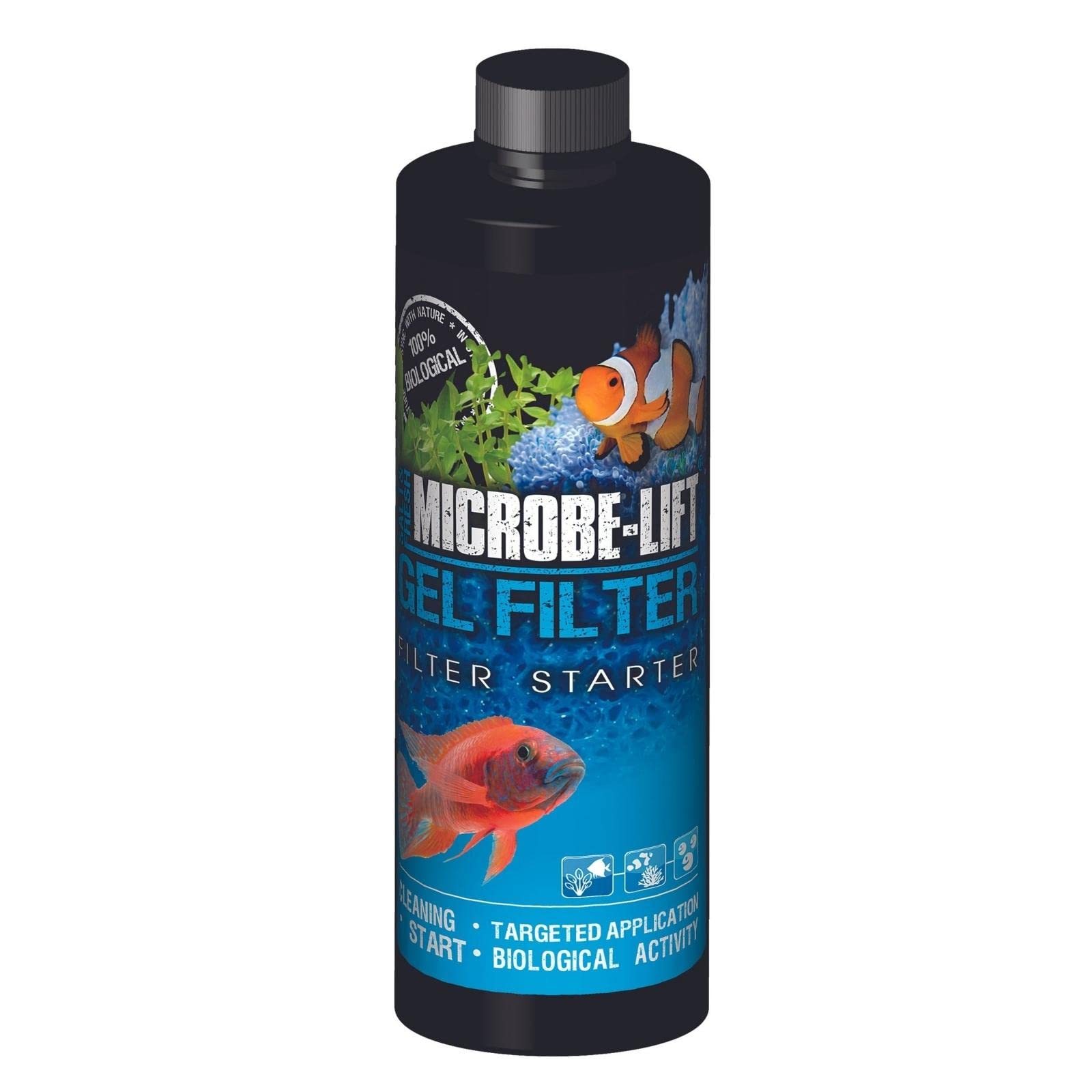 Microbe-Lift Gel Filter Cartridge Inoculant For Saltwater And Freshwater Aquariums, 8 Fl Oz