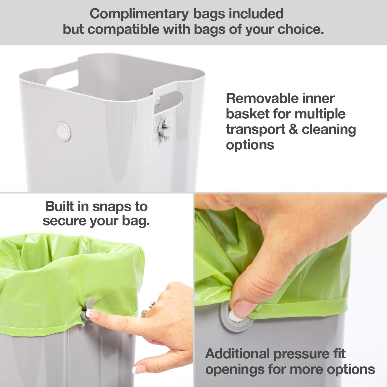 Petfusion Portable Cat Litter Disposal; Innovative Dog Poop Trash Can With Locking Handle, Included Deodorizer; Built-In Poop Ba
