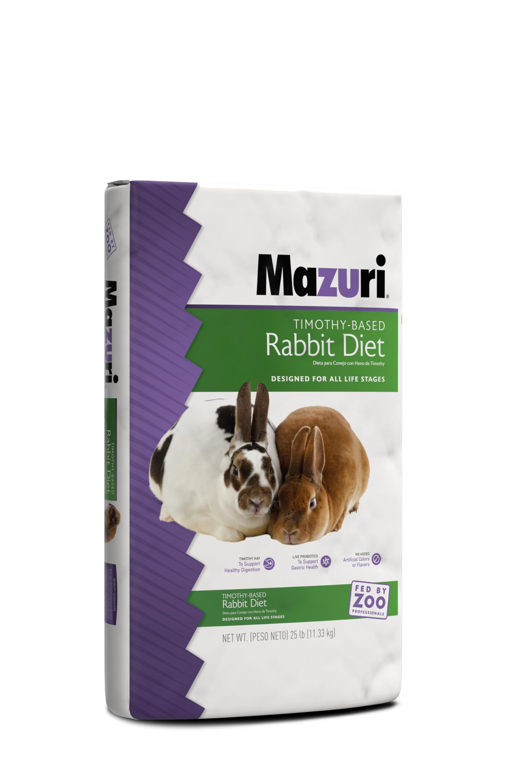 Mazuri | Nutritionally Complete Timothy Hay-Based Rabbit Food | 25 Pound (25 lb.) Bag