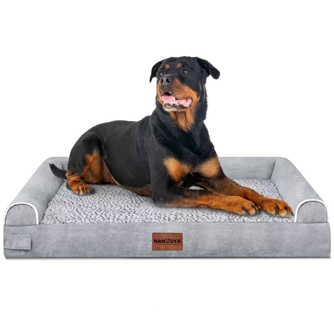 Large Dog Bed Orthopedic Washable: Beds Bolster Xl Bed Big Xlarge Dogs Memory Foam Sofa Couch Waterproof Removable Cover