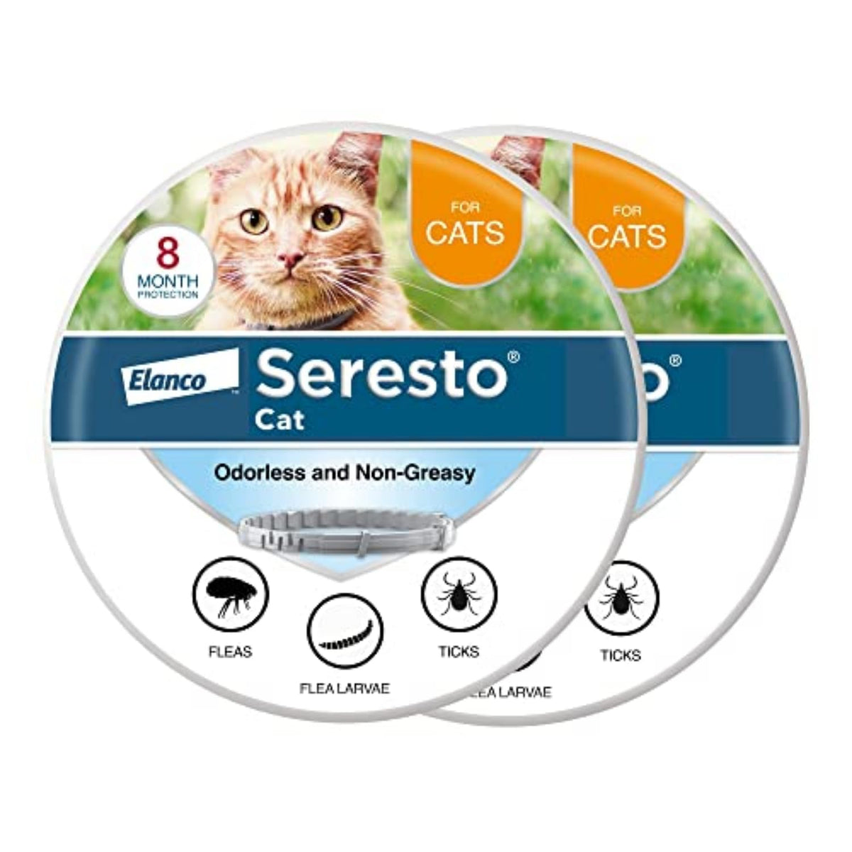 Seresto Cat Vet-Recommended Flea & Tick Treatment & Prevention Collar For Cats, 8 Months Protection | (Pack Of 2)