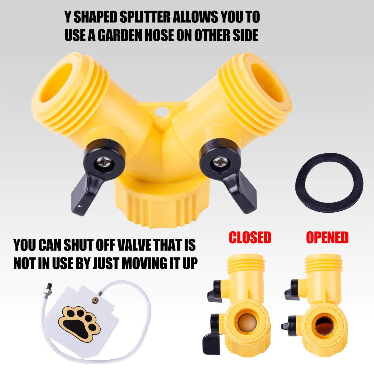 BACOENG Outdoor Dog Pet Water Sprinkler Easy Activated Dog Water Fountain Toy with Molar Rope, Upgrade Premier Valve Set (We Cop