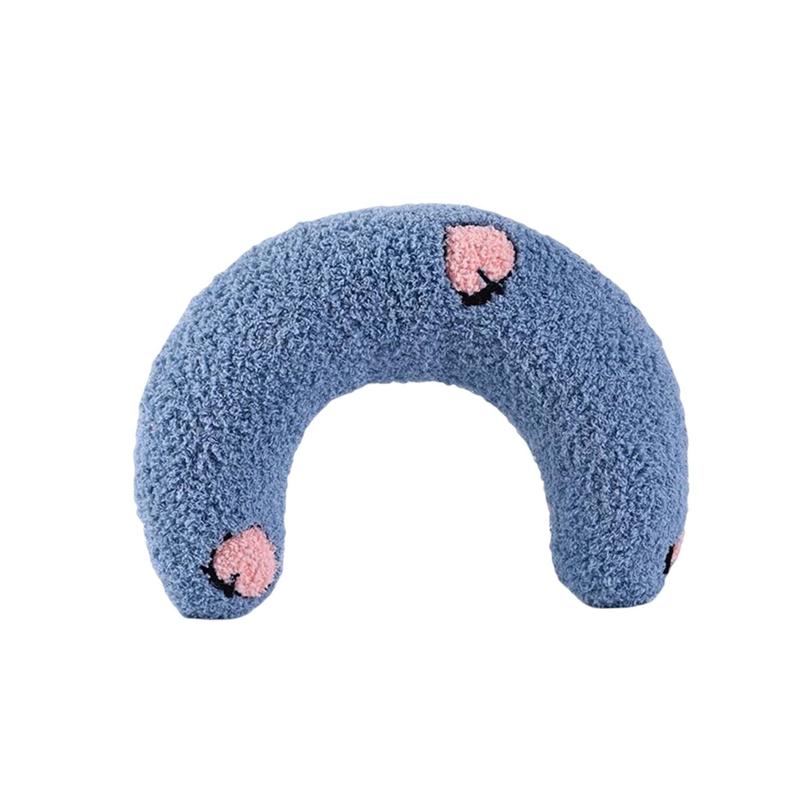 ZOOMELLA Pet Neck Pillow Cushion Stuffed Chewing Toy Plush for Dog Kitten Cat Blue|Beds|Pet Supplies