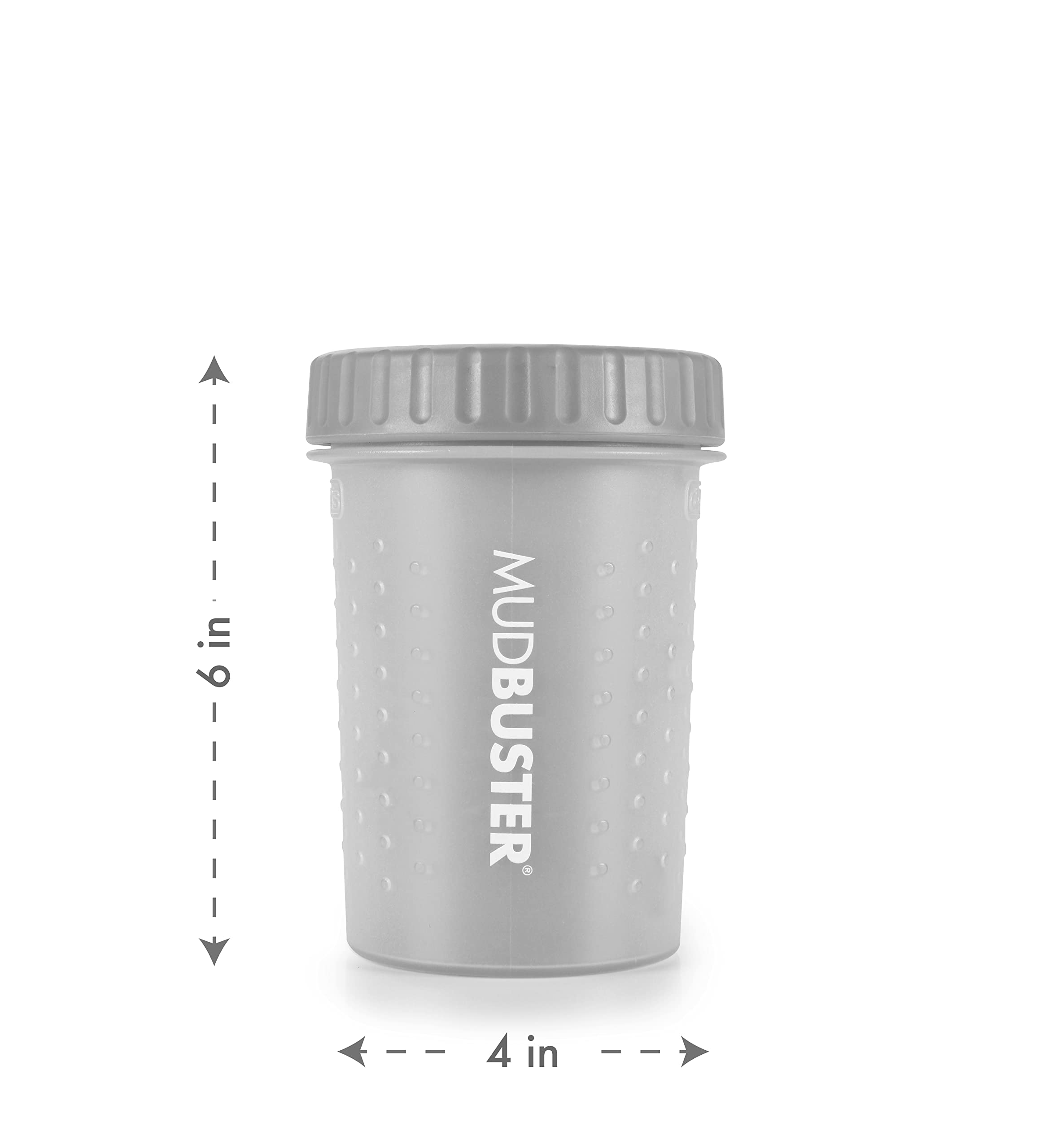 Dexas Mudbuster Portable Dog Paw Washer/Paw Cleaner, Medium, Light Gray