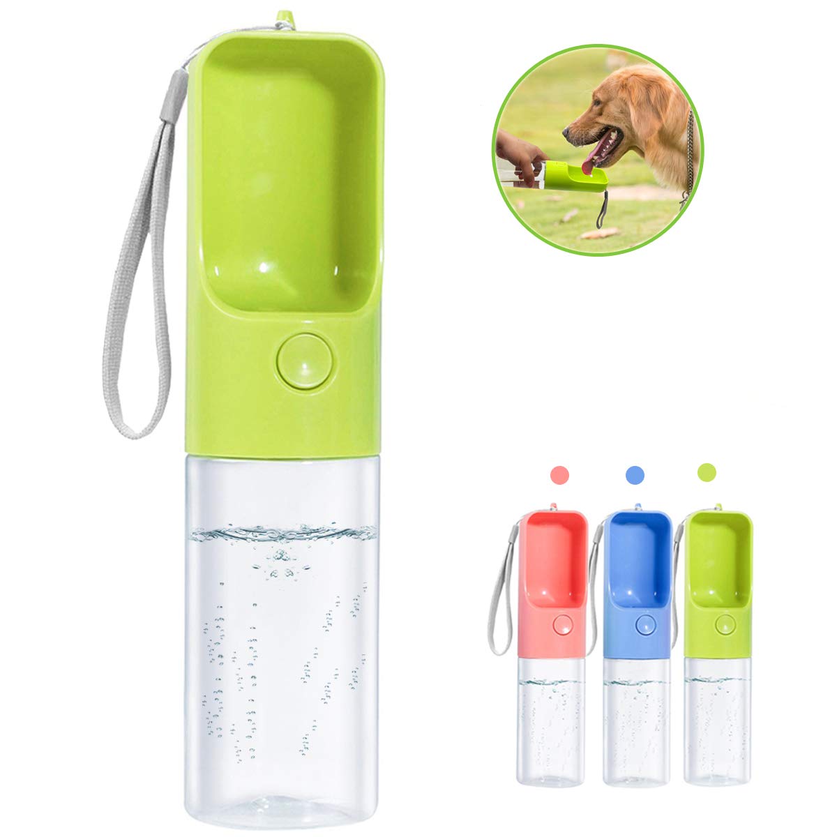 Sofunii Dog Water Bottle for Walking, Portable Pet Travel Water Drink Cup Mug Dish Bowl Dispenser, Made of Food-Grade Material L