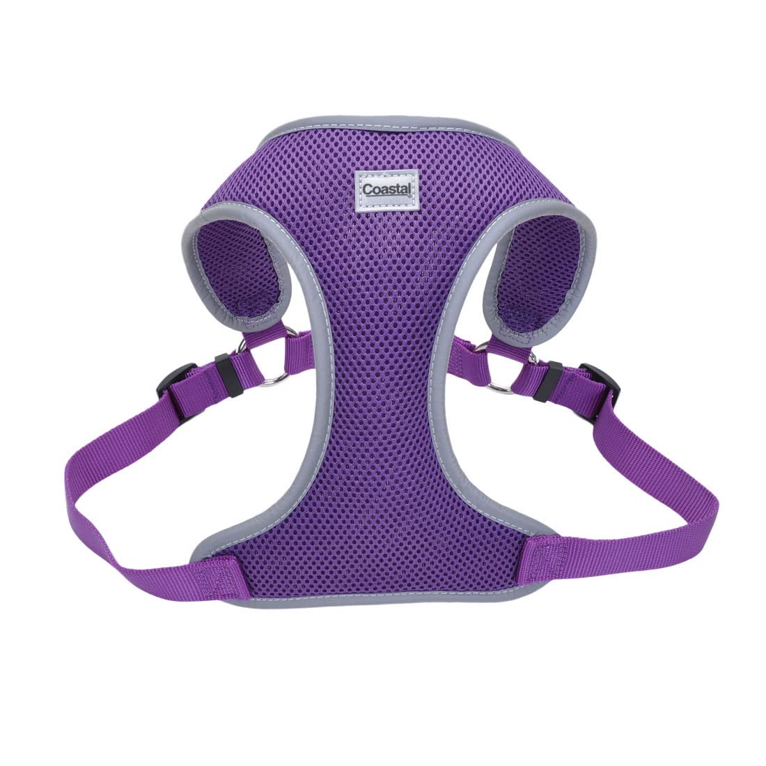 Coastal Pet Comfort Soft Reflective Wrap Adjustable Dog Harness - No-Pull Dog Harness For Small & Large Dogs - Purple - 3/4' X 20'–29'