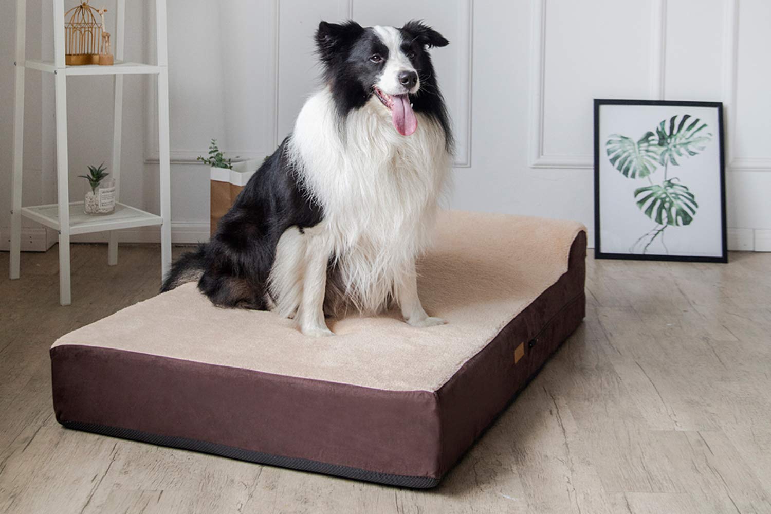 KOPEKS Jumbo Orthopedic Dog Bed - 7-inch Thick Memory Foam Pet Bed with Pillow with Removable Cover & Free Waterproof Liner - fo
