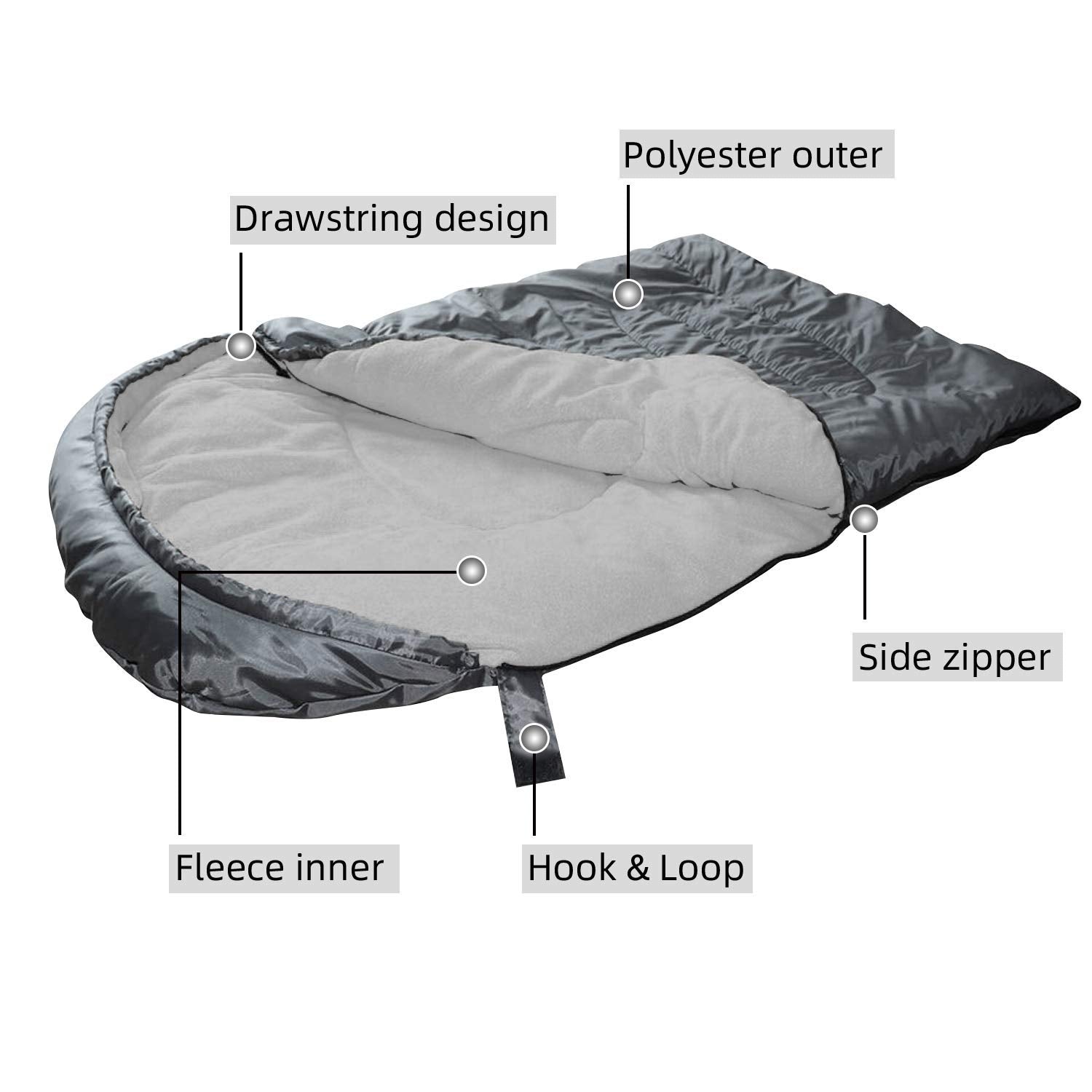 Kudes Dog Sleeping Bag Waterproof Warm Packable Dog Bed With Storage Bag For Indoor Outdoor Travel Camping Hiking Backpacking (4