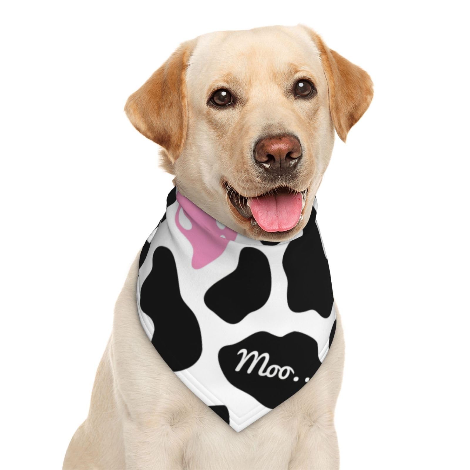 Cow Pink Print Cute Country Rustic Farmhouse Dog Bandana Scarf Triangle Bibs Pet Accessories Cat Kerchief