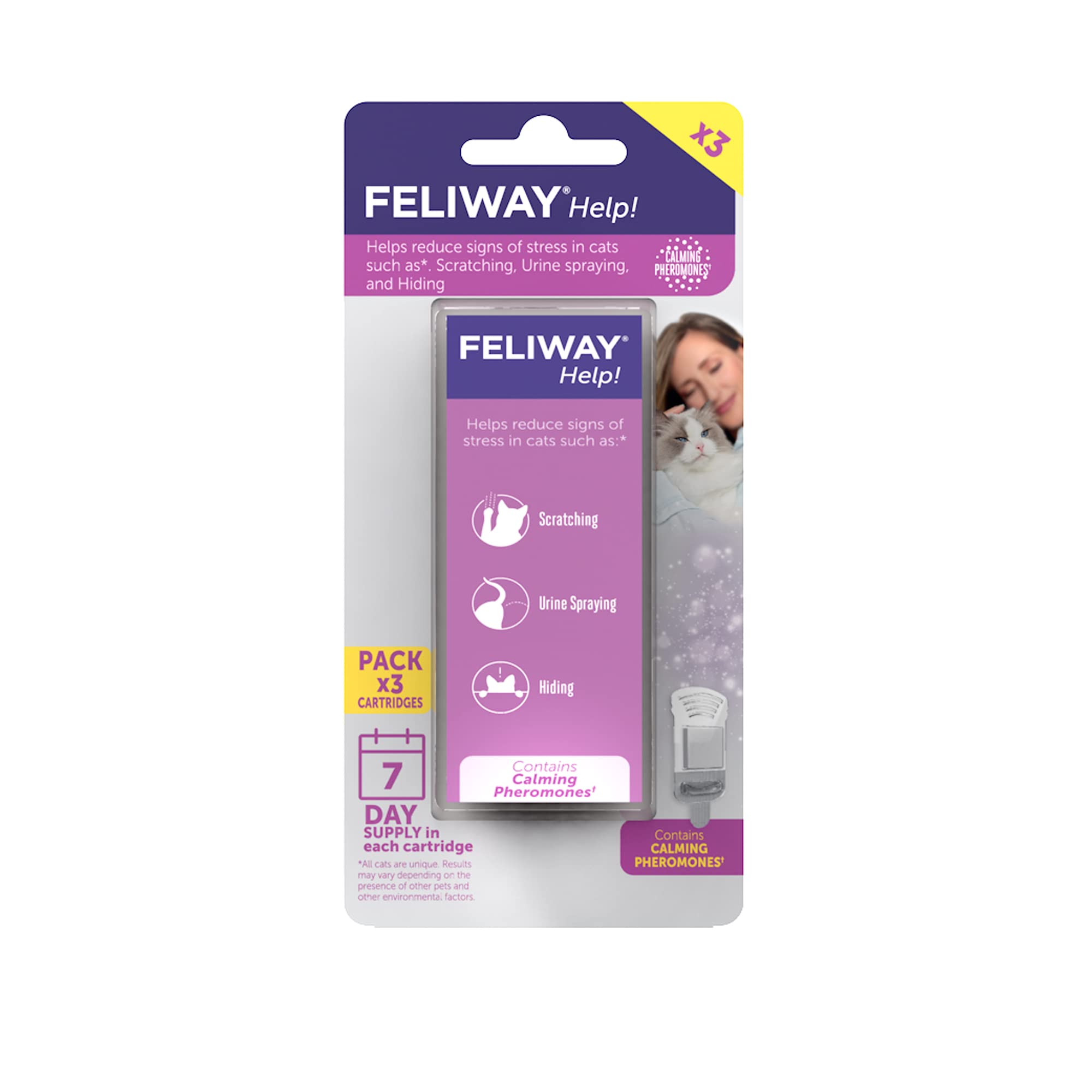 FELIWAY Help! Cat Calming Pheromone Refills (7 days), 3-Pack