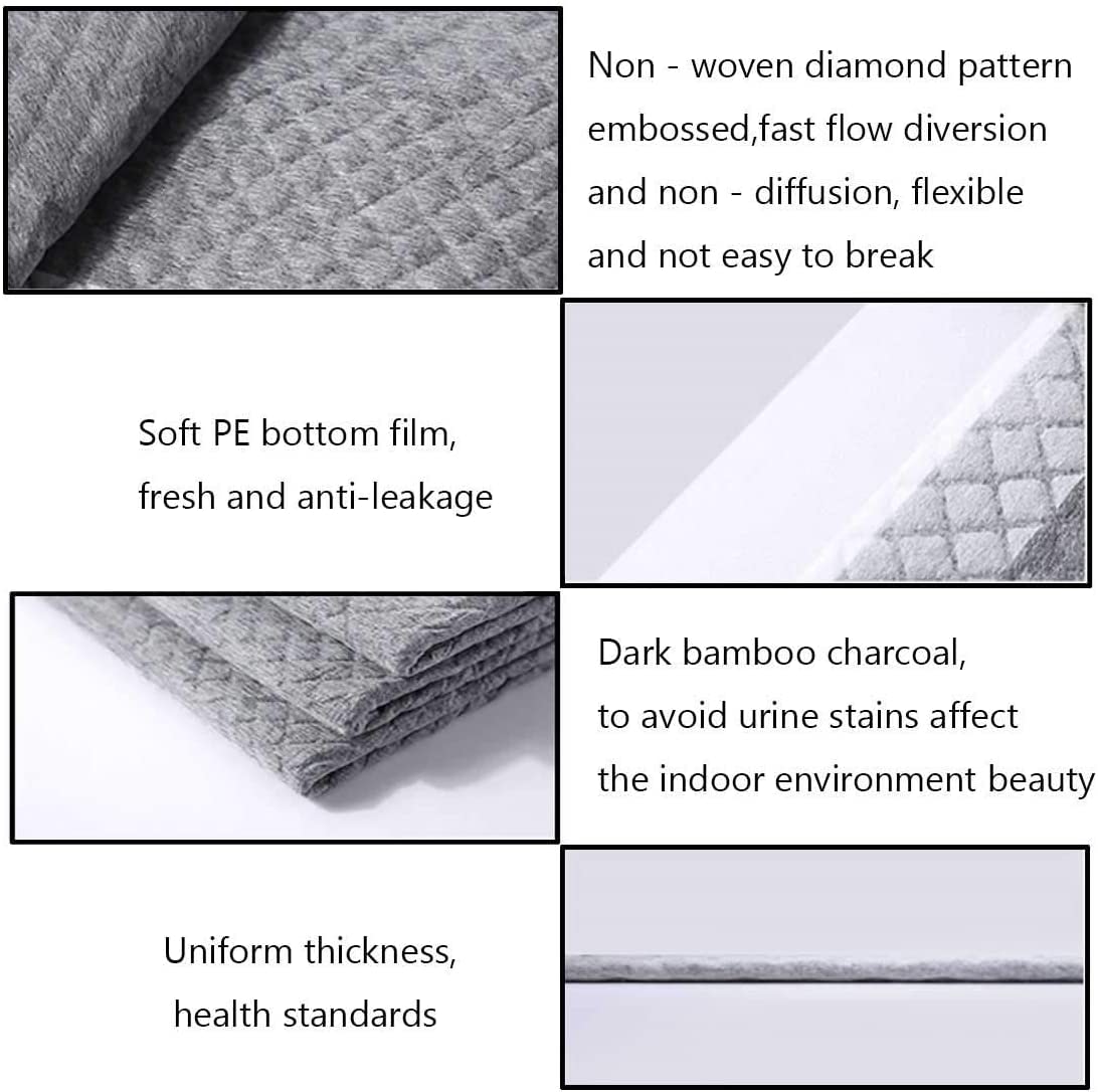 Kathson Rabbit Pee Pads Disposable Cage Liners 100Pcs All Absorb Black Carbon Odor Control Bunny Training Accessories With Quick