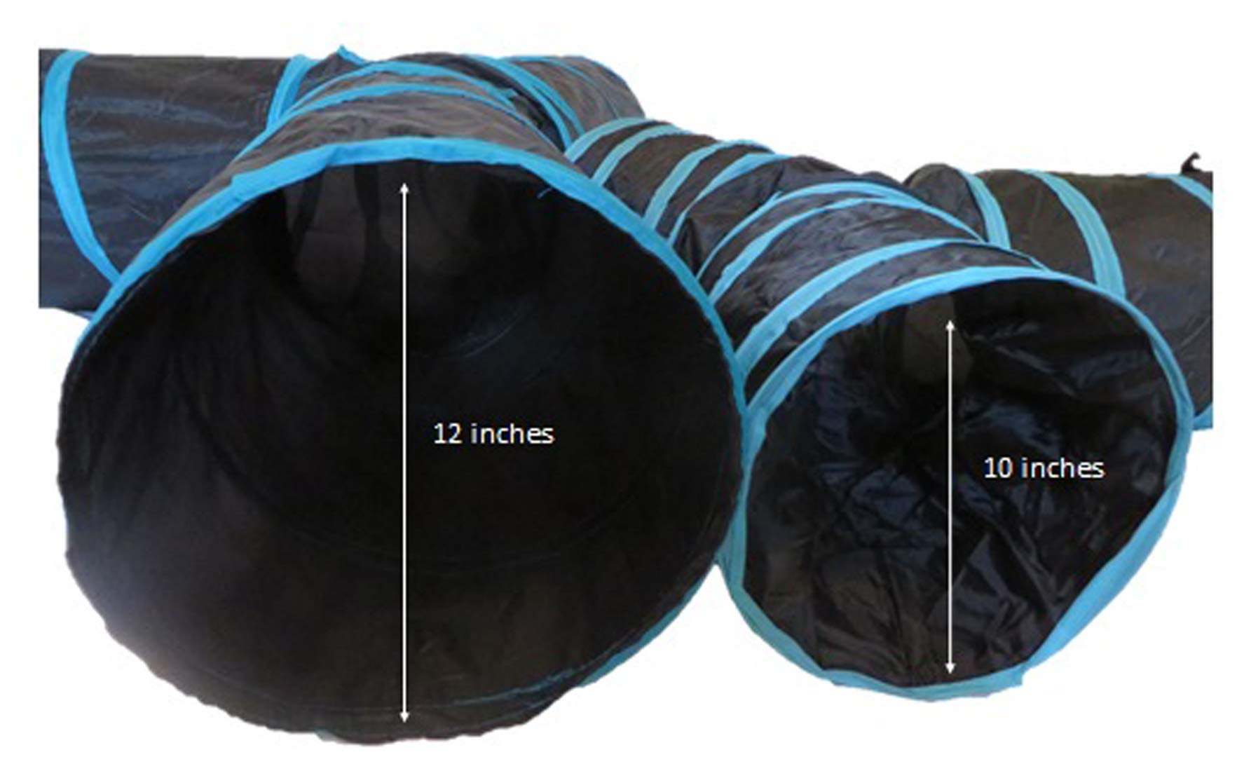 Feline Ruff Premium 4 Way Cat Tunnel. Extra Large 12 Inch Diameter And Extra Long. A Big Collapsible Play Toy. Wide Pet Tunnel Tube For Rabbits, Kittens, Large Cats, And Dogs.