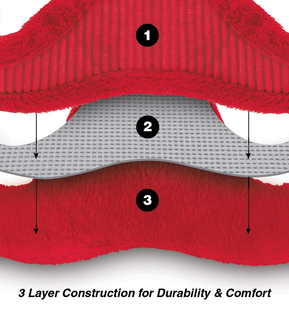 Voyager Step-In Plush Dog Harness - Soft Plush, Step In Vest Harness For Small And Medium Dogs By Best Pet Supplies - Red Corduroy, L (Chest: 18 - 20.5')