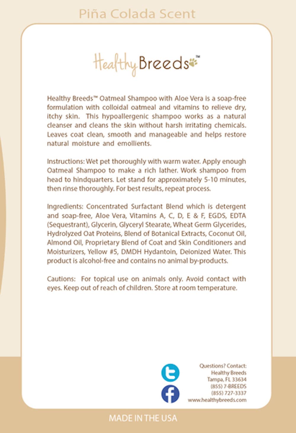 Healthy Breeds Scottish Deerhound Oatmeal Shampoo with Aloe 16 oz