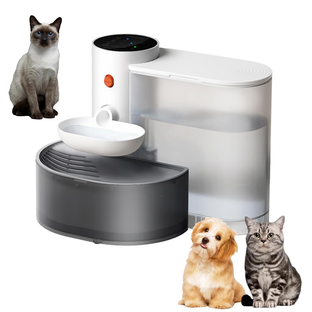 105Oz/3L Smart Pet Water Fountain, Innovative Automatic Water Dispenser For Cats And Dogs, Large Capacity Wireless Cat Water Fou