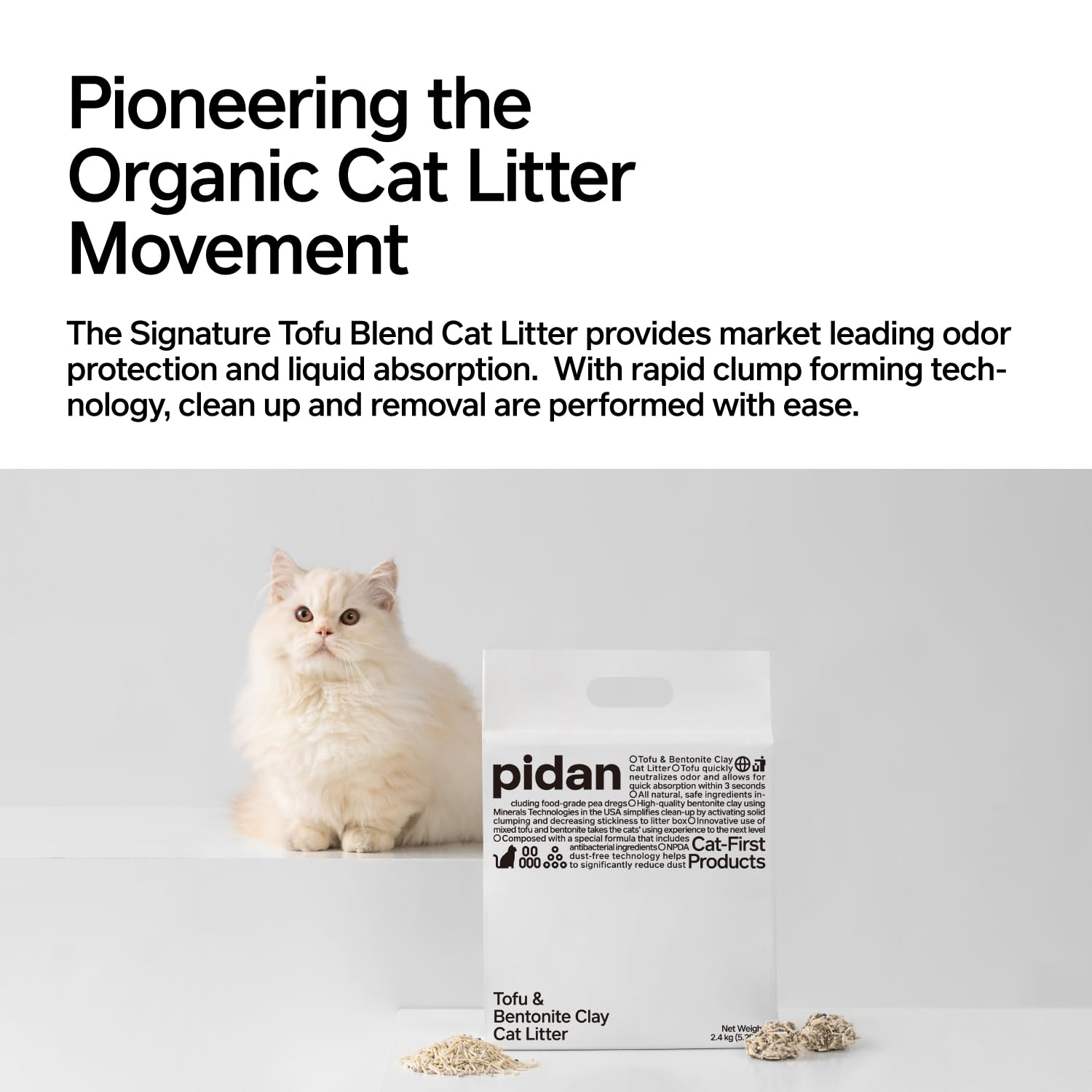 pidan Mixed Tofu Cat Litter - Dust-Free, Fast Drying, and Flushable Clumping Cat Litter - Unscented Kitty Litter for Odor Contro