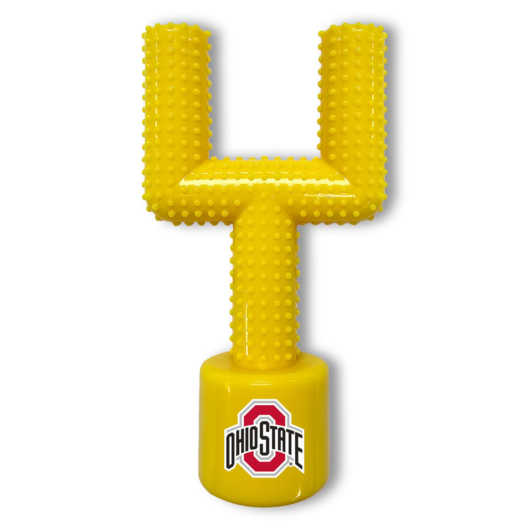 Ncaa Ohio State Buckeyes Mega-Chew Hard Nylon Bacon-Flavored Dog Bone Football Goal-Post Chew Toy. Interactive, Tasty & Fun Dog 