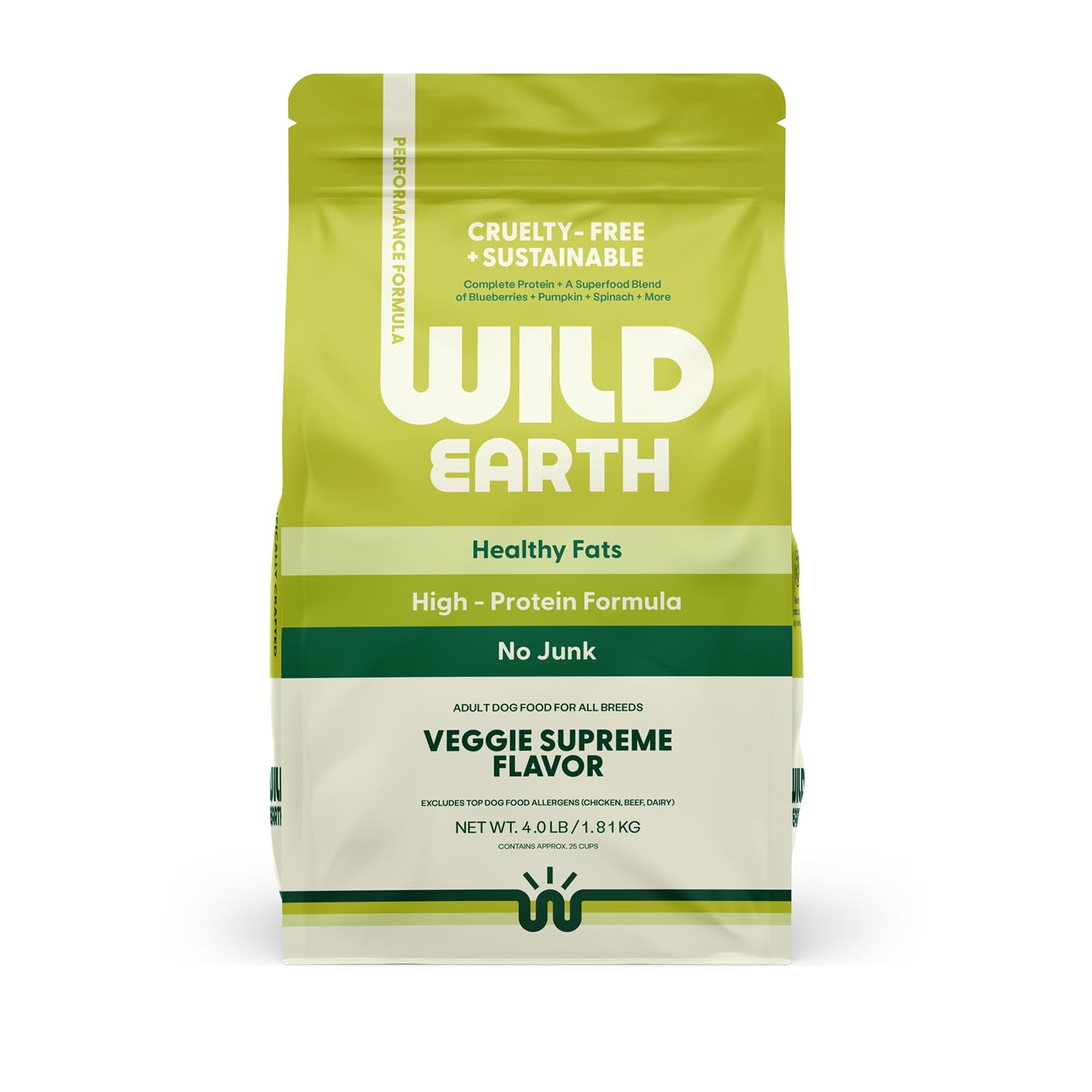 Wild Earth Vegan Dry Dog Food Performance Formula | Plant-Based Vegetarian Kibble | Wheat-Free, Allergen-Free, Veterinarian-Deve