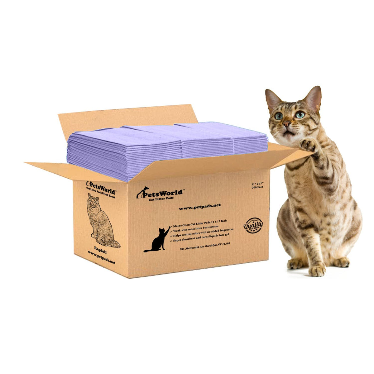 Petsworld Cat Pads Refills For Tidy Cats Breeze Litter System For Cat Litter Box, 50 To 400 Pads (200 Count, Unsented)