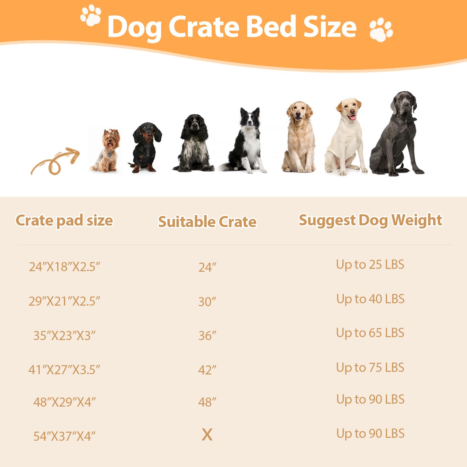 Champets Washable Dog Beds Large Sized Dog With Removable Cover, Super Soft Waterproof Dog Crate Bed With Non-Slip Bottom, Fluff