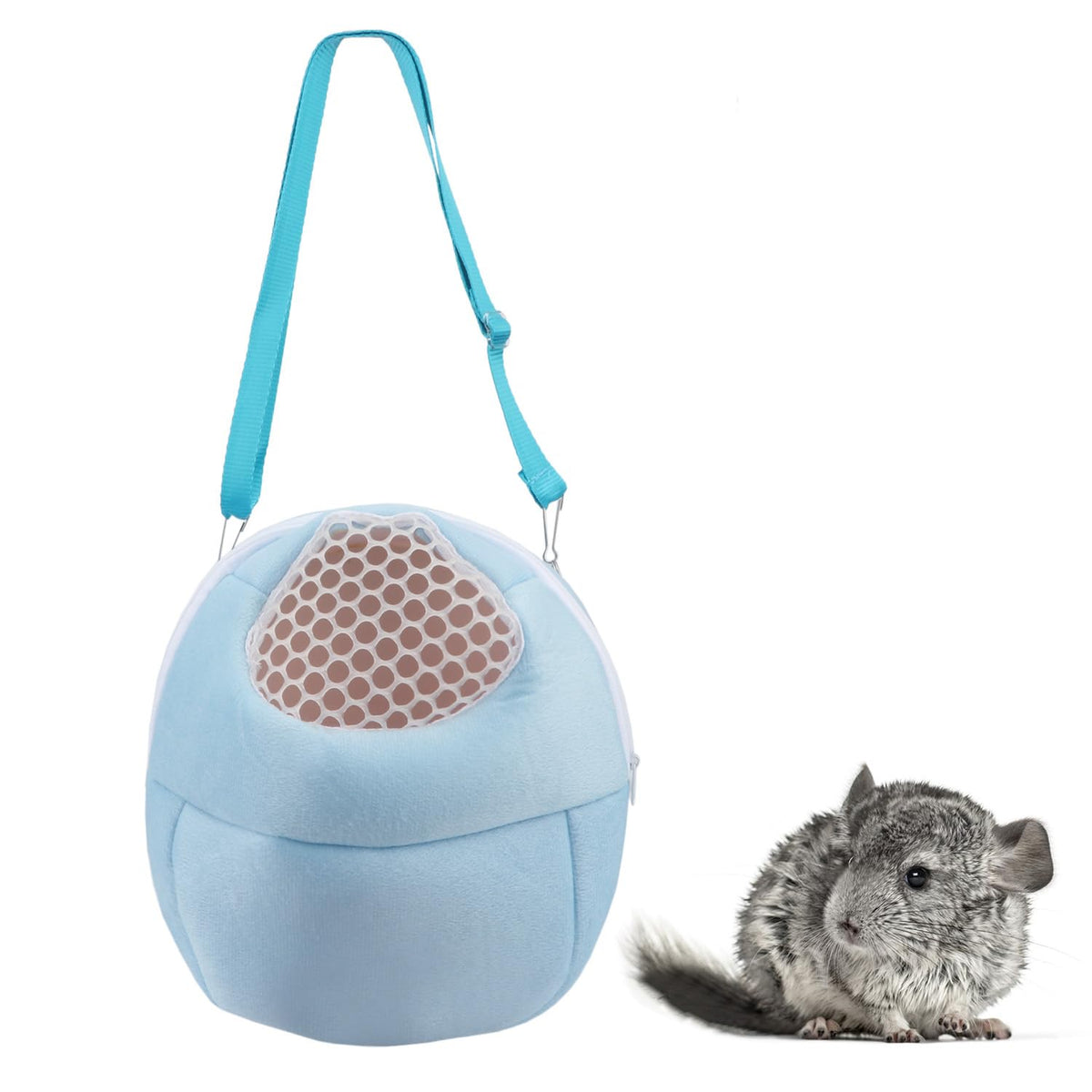 Hypeety Pet Carrier Bag Pet Sling Carrier Backpack Portable Travel Backpack Breathable Outgoing Bag Bonding Pouch For Small Pets Hedgehog Hamsters Sugar Glider Chinchilla Guinea Pig (Blue)