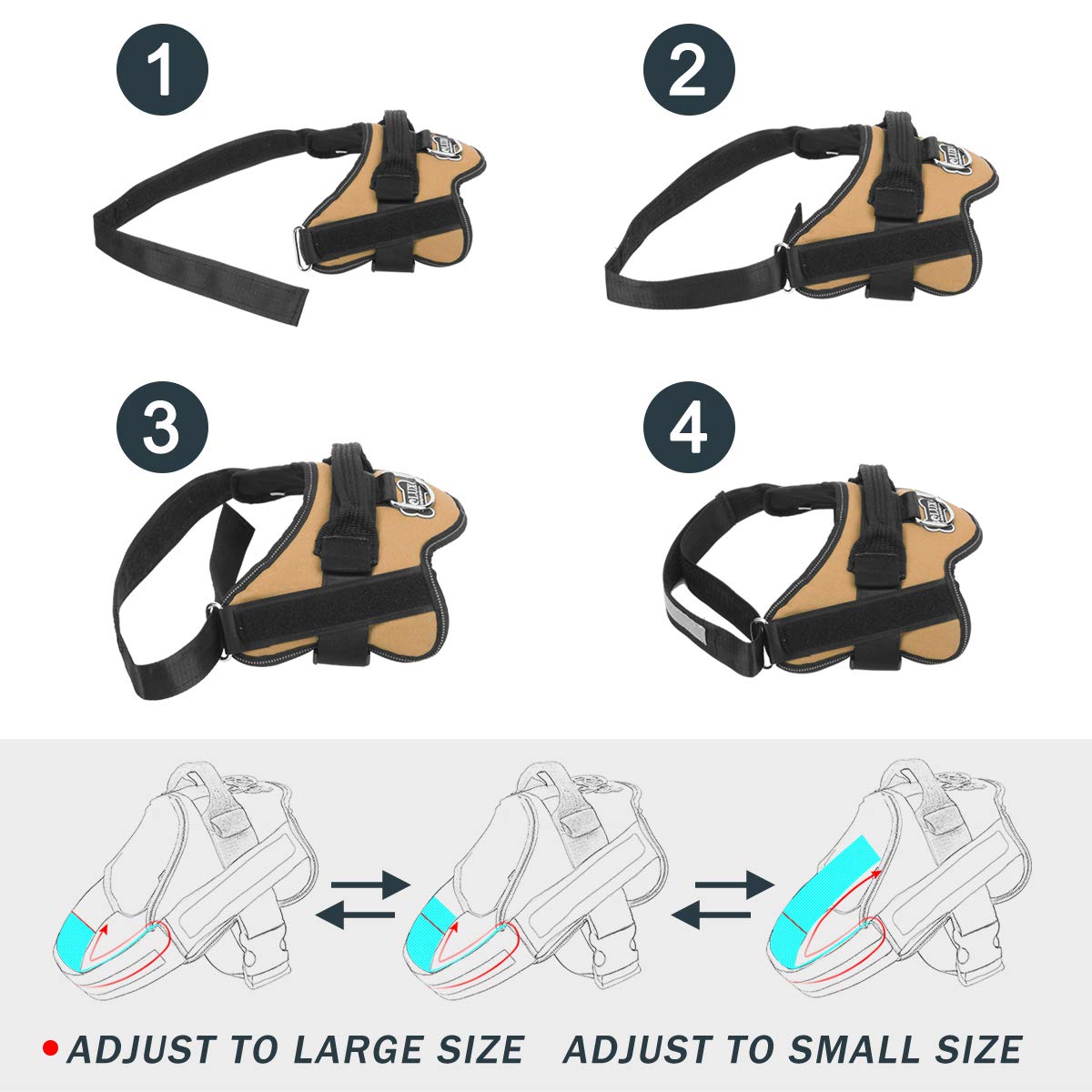 Bolux Dog Harness, No-Pull Reflective Dog Vest, Breathable Adjustable Pet Harness With Handle For Outdoor Walking - No More Pulling, Tugging Or Choking (Dark Green, S)