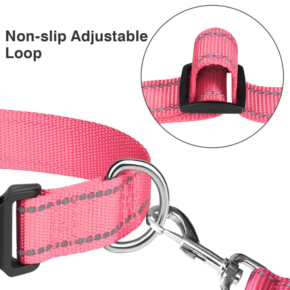 Taglory Reflective Adjustable Dog Collars For Puppy Small Medium Large Dogs, Thin Nylon Webbing And Quick Release Plastic Buckle