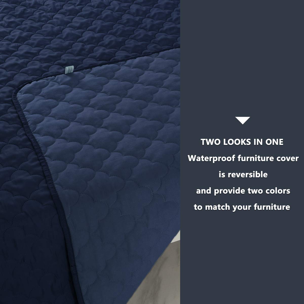 Dog Blankets For Couch Protection Waterproof Dog Bed Covers Pet Blanket Furniture Protector (Navy+Blue, 68'X82')