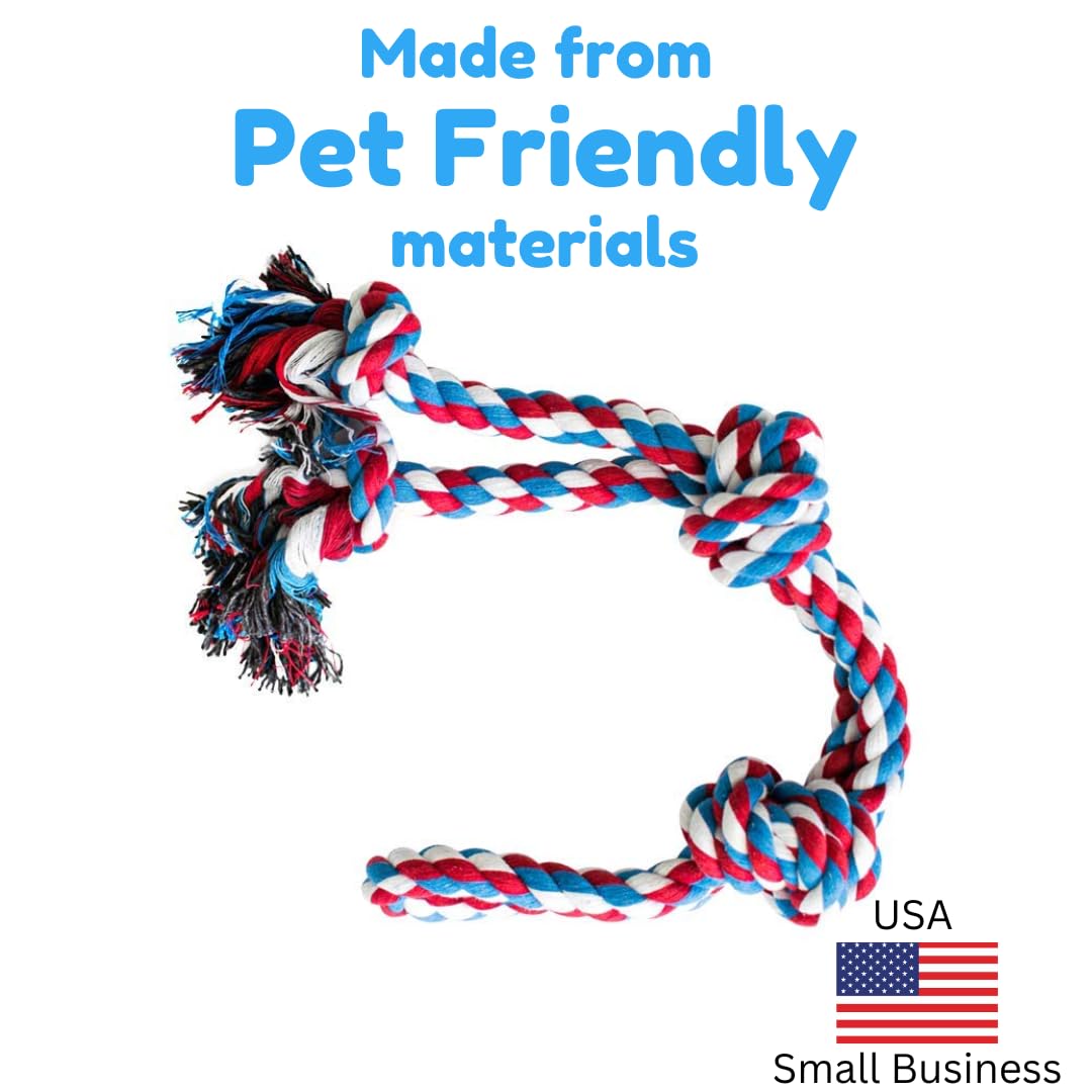 Pacific Pups Products Dog Rope Toys, Xl Tug Toy & Ball, 3Pcs Rope Toys For Large Dogs, Support Non-Profit Dog Rescue