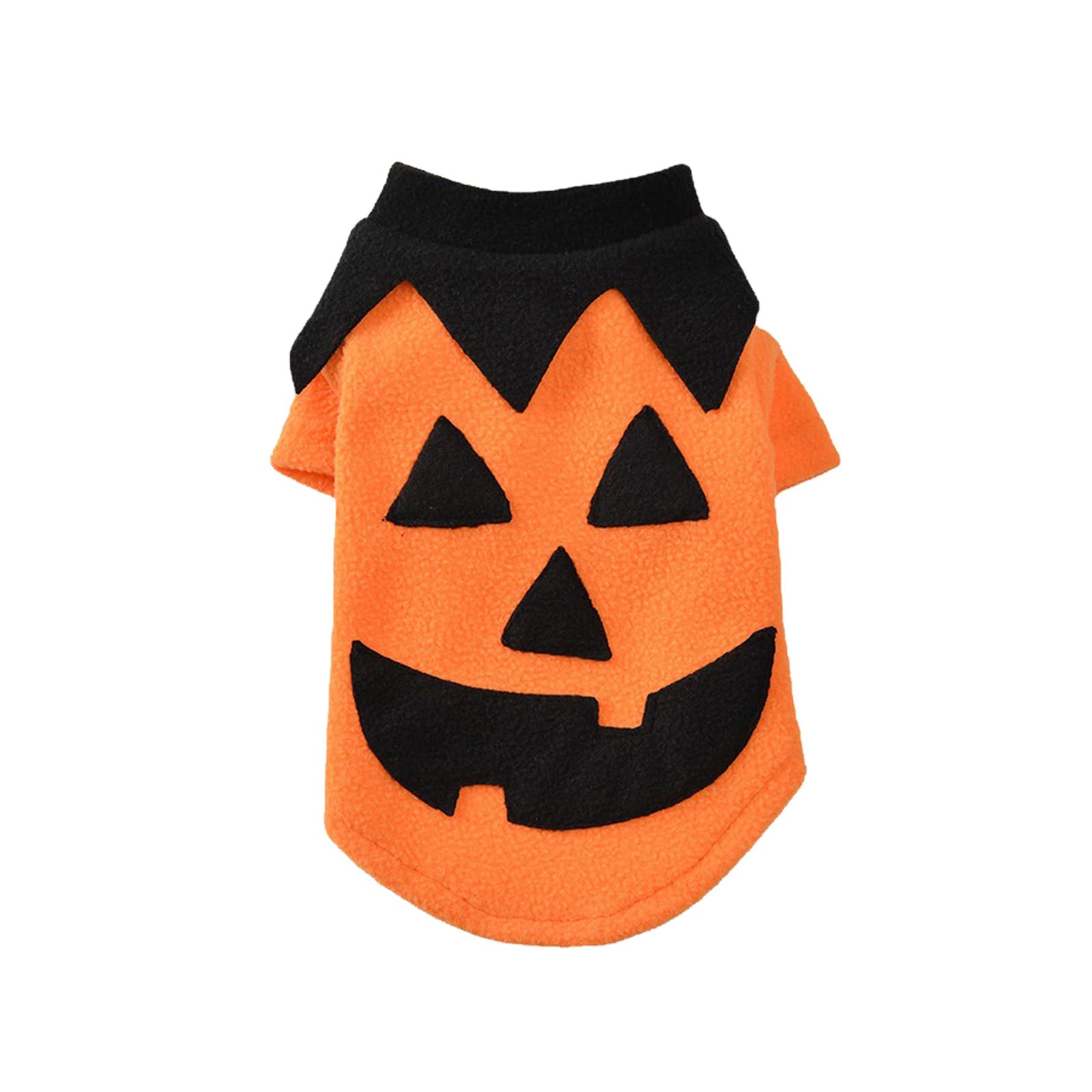 Vavious Dog Sweater Halloween Theme Pumpkin Coat For Cat Buttons Autumn And Winter Pet Clothes Jacket 03-Orange Small