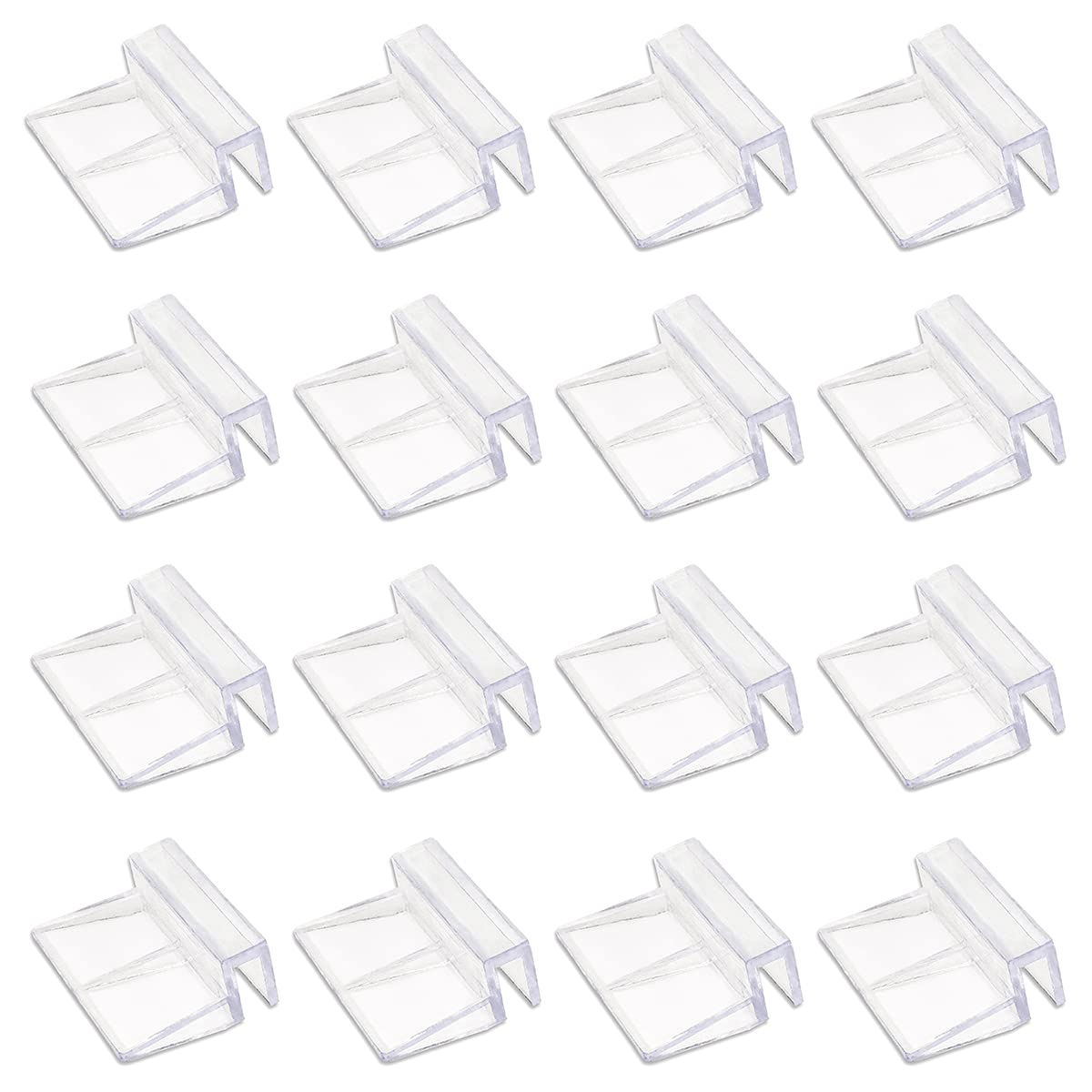 LEEFONE 16 PCS 6mm Acrylic Aquarium Cover Clip, Clear Fish Tank Glass Cover Clip Support Holder Universal Lid Clips for Rimless 