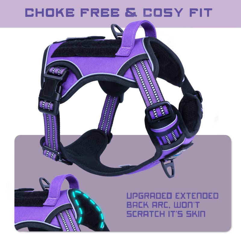 BUMBIN Tactical Dog Harness for Small Dogs No Pull, Famous TIK Tok No Pull Puppy Harness, Fit Smart Reflective Pet Walking Harne