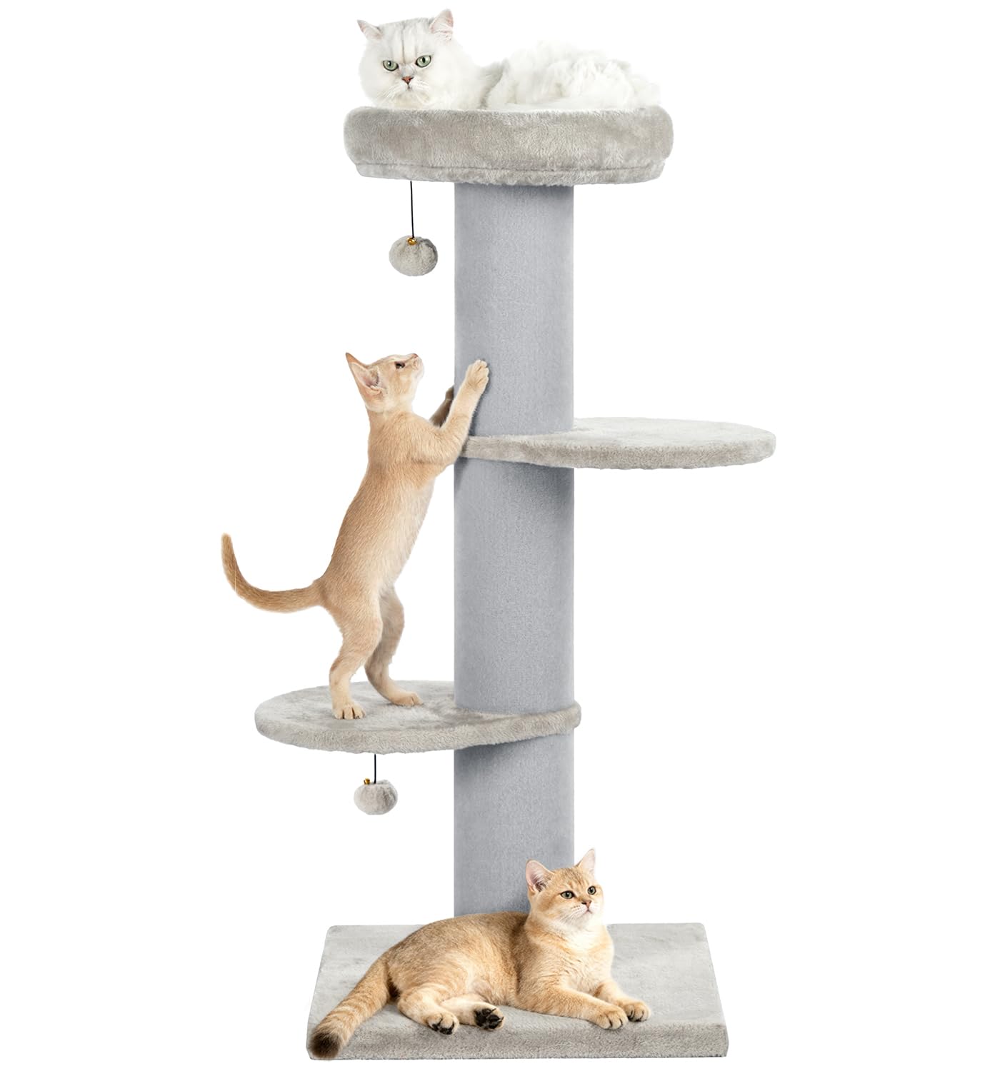 Cat Craft Cat Scratching Post with Bed Carpet Scratching Post with Perch Cat Pole for Indoor Cats Cat Tree Tower, Light Grey