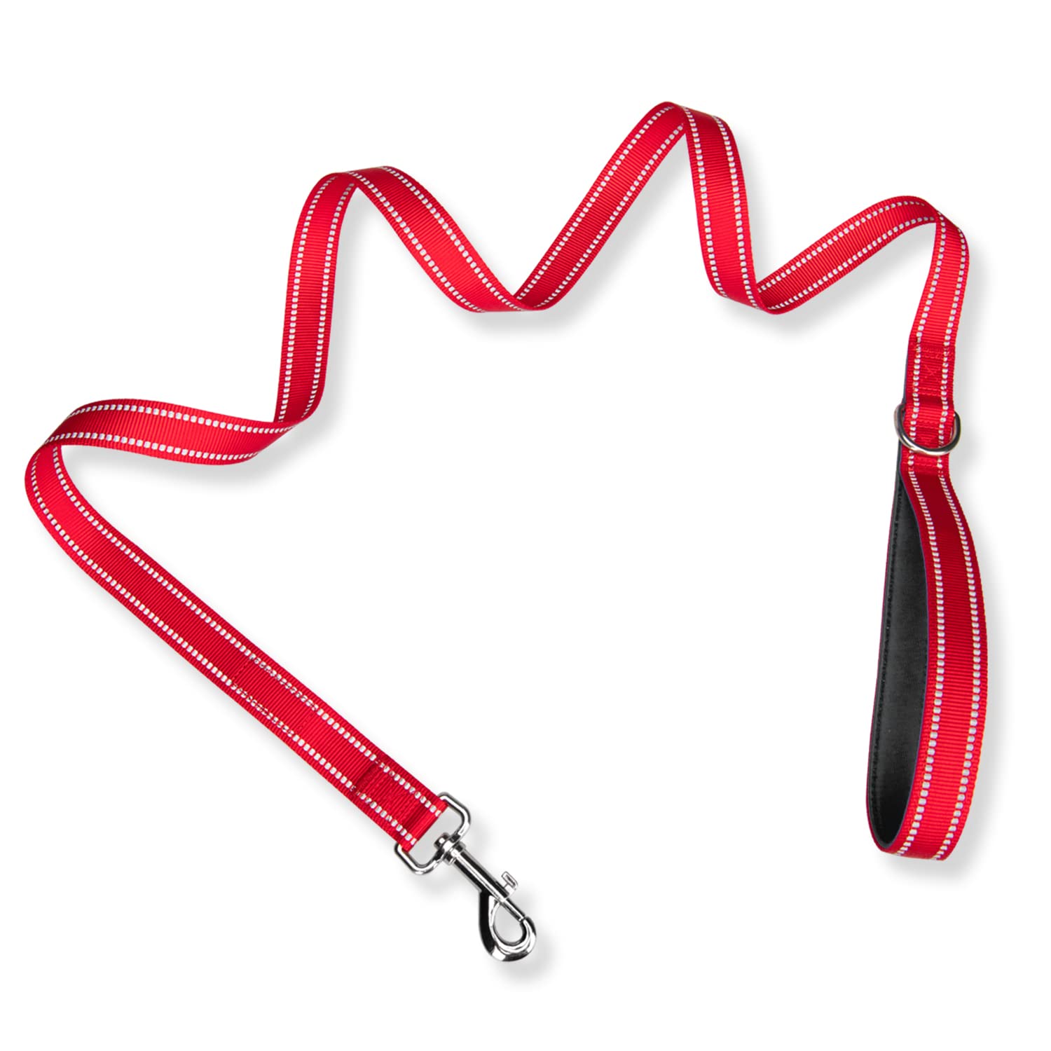 PHOEPET 5 Feet Dog Leash - Dual-Side Reflective - Soft Padded Handle - Fit for Walking, Training or Exploring Hiking, Camping (R