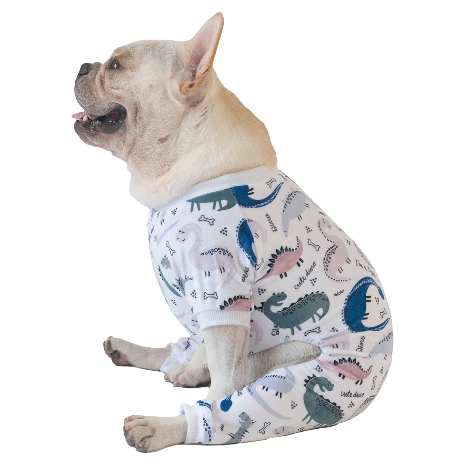 Cutebone Soft Puppy Pajamas Cute Dog Pjs Jumpsuit Pet Clothes Apparel P160L