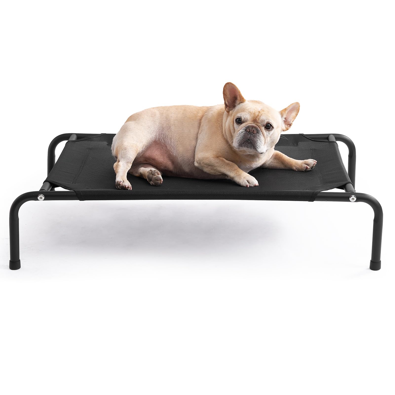 EHEYCIGA Elevated Dog Cot Bed Medium Size Dog, Raised Outdoor Dog Hammock, Lifted Pet Platform with Frame and Washable Waterproo