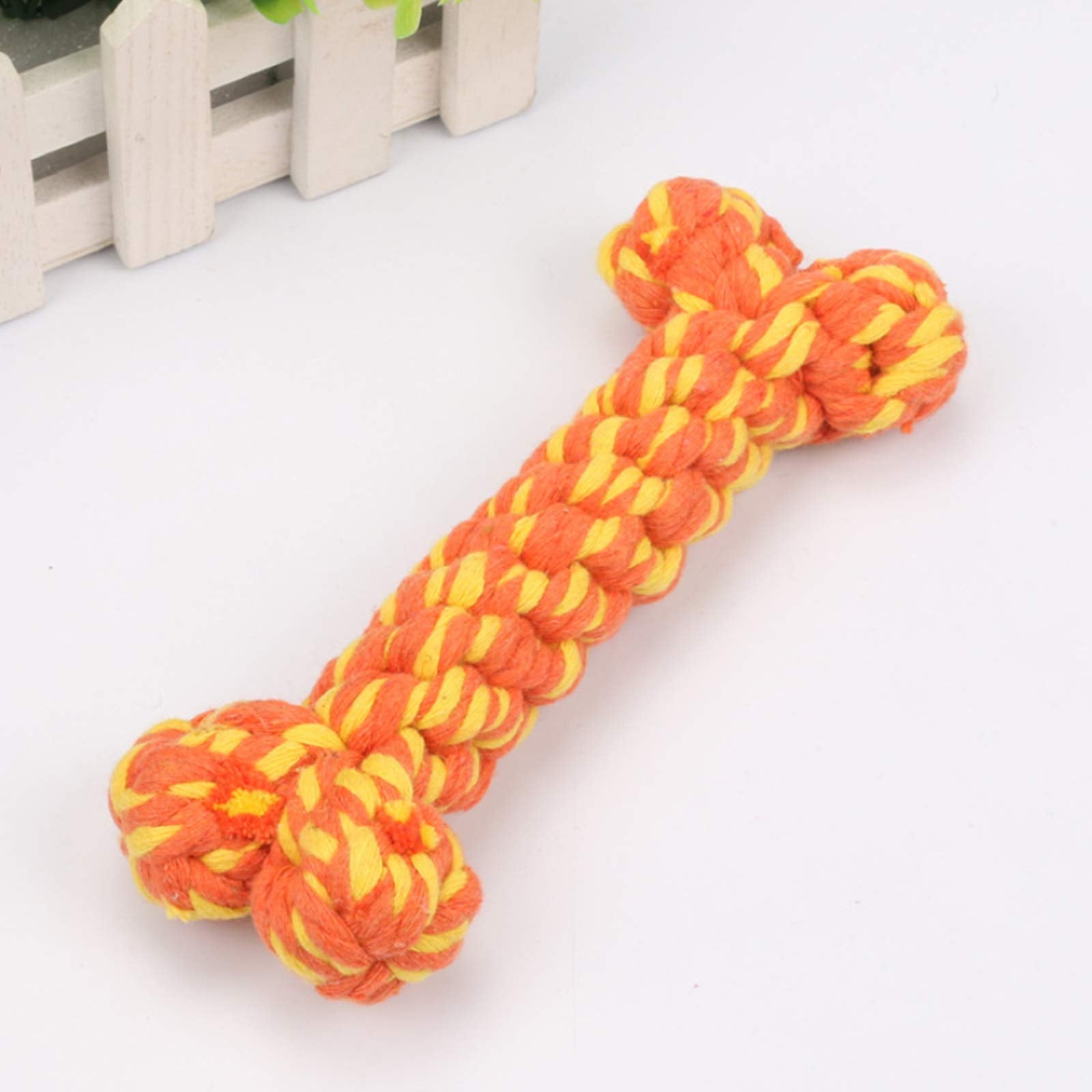HESUILONG Dog Rope Toy Dog Toy Bone Pet Teeth Cleaning Toy 2 Pieces Toys for Puppies Handmade Gift for Dog(Bone)